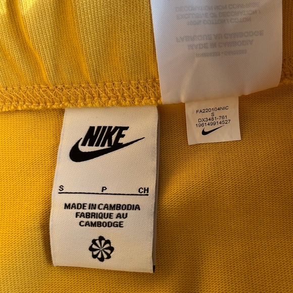 Nike Sportswear Yellow Maxi Skirt Side Slit Sz S Streetwear Colour Block Sporty - Picture 7 of 10